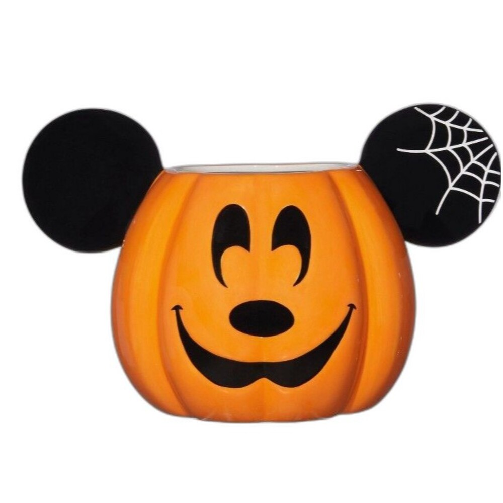 NIB Disney Mickey Mouse Ceramic Halloween Pumpkin Treat Bowl